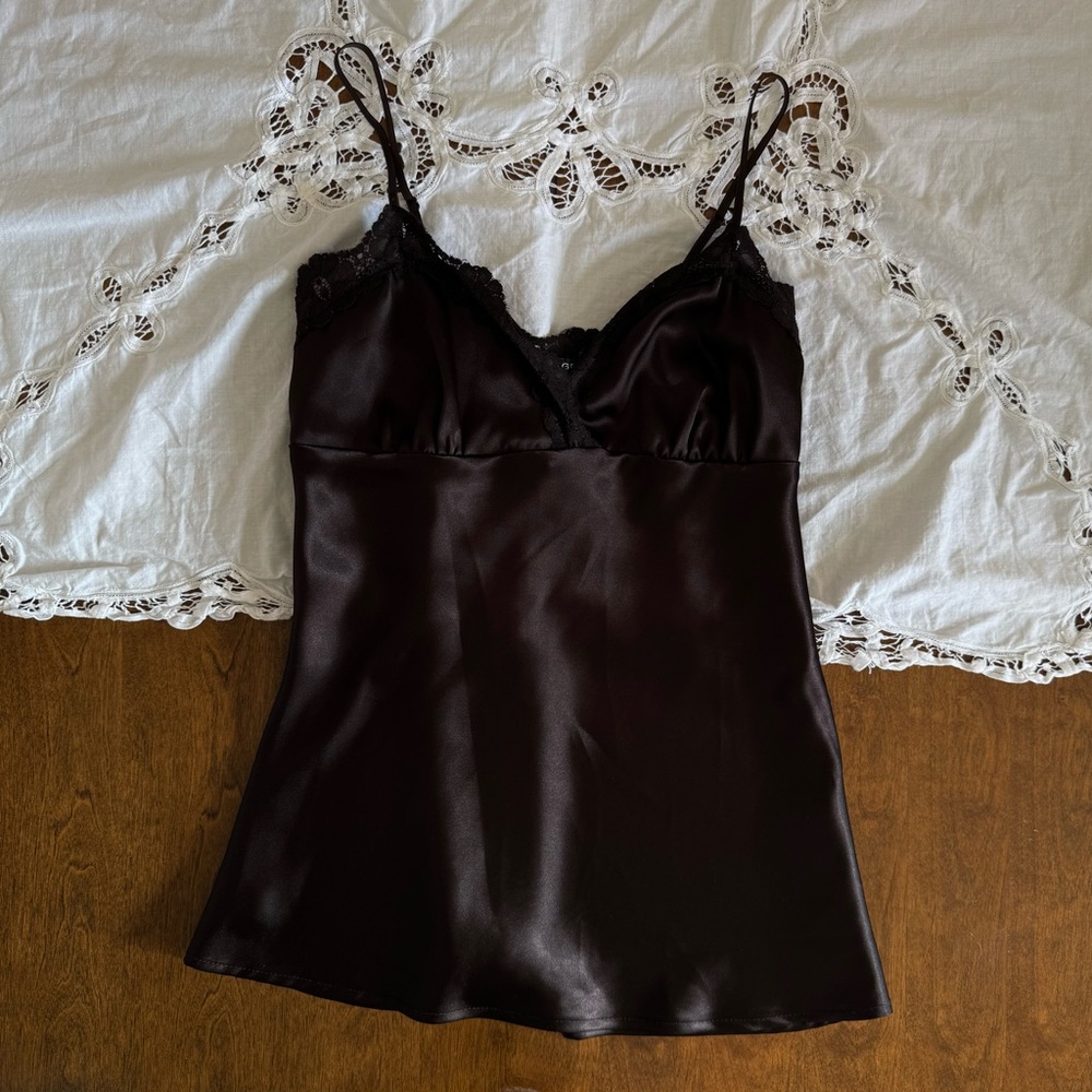 VTG Rampage Brown Whimsy Satin Camisole